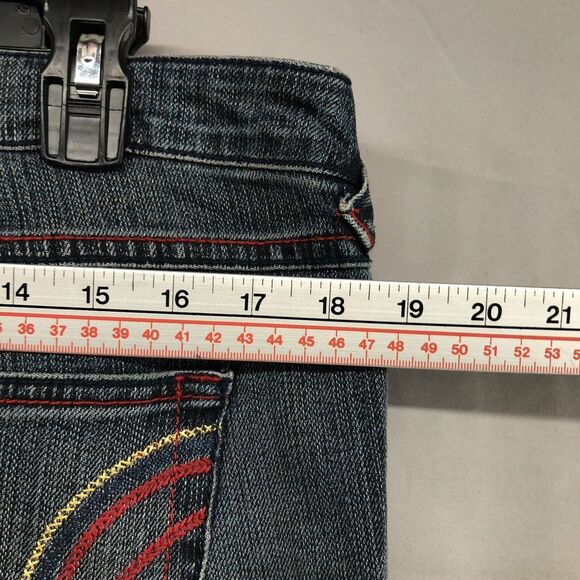 Baby Phat Distressed Medium Wash Denim Capris Straight Leg Size 16 Women Casual - Picture 8 of 12